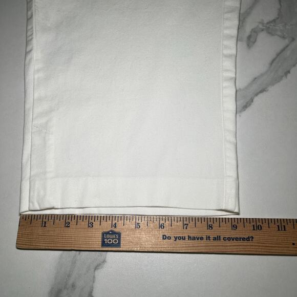 Talbots Classic Fit Straight Crop Leg Cotton White Pants 18W High Rise Stretch - Picture 7 of 9